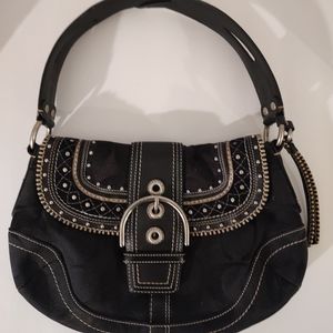 Coach Classic purse Black and Silver Hobo Bag